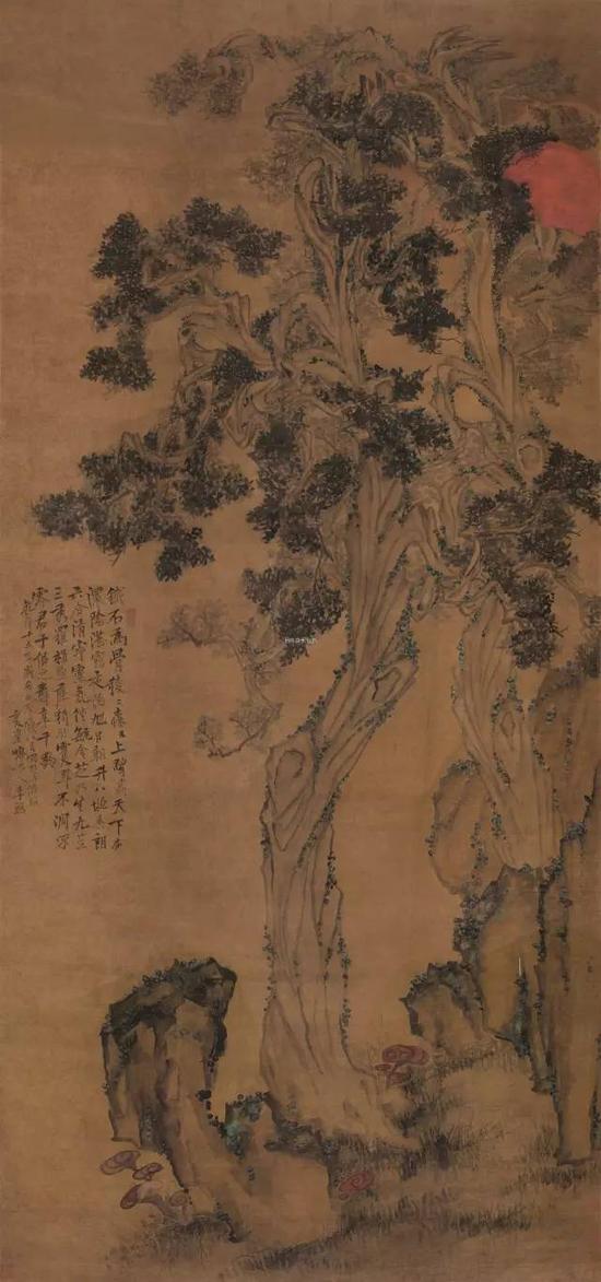 　　lot 0893 李鱓   戊辰（1748）年作 椿萱百龄图 立轴 设色绢本 208×99cm  估价：3,800,000-5,200,000